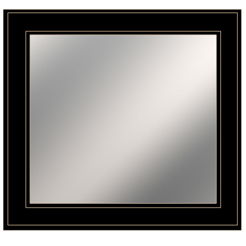 15" x 12" Black Wall Mounted Etched Wood Framed Mirror