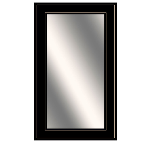21" x 12" Black Rectangle Wall Mounted Wood Mirror