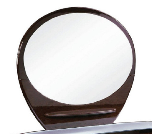 39" Brown Oval Wood Framed Mounted Dresser Mirror