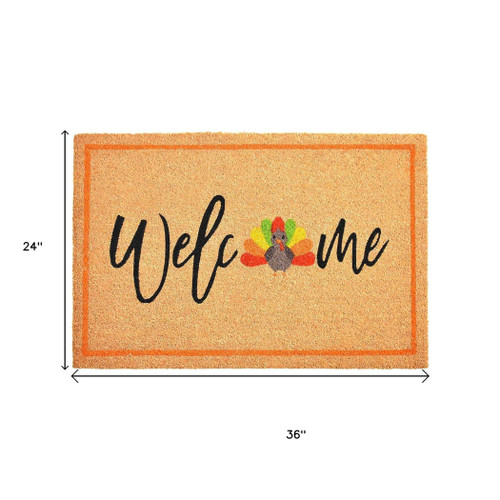 Thanksgiving Welcome Outdoor Coir Door Mat
