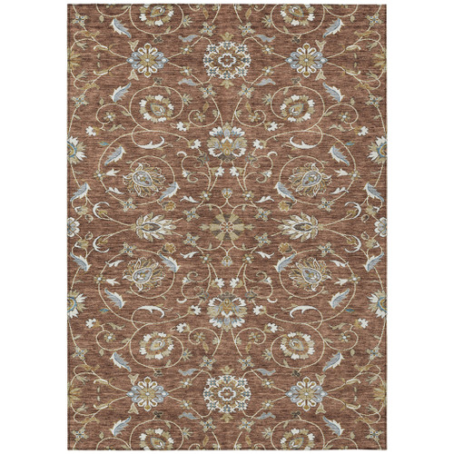 10' X 14' Brown Ivory And Gray Moroccan Washable Indoor Outdoor Area Rug