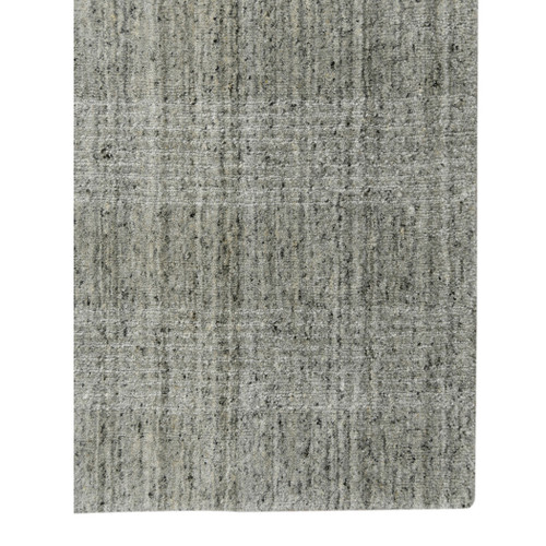 10' X 14' Gray And Beige Wool Plaid Hand Woven Area Rug