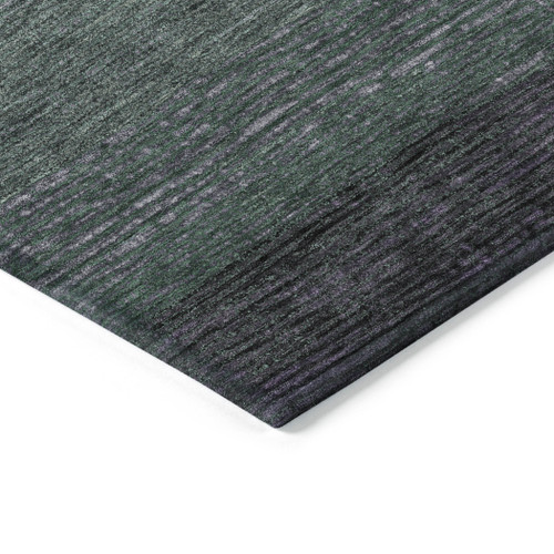 Olive Striped Washable Indoor Outdoor Area Rug