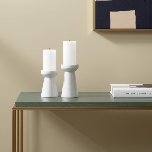 Marble Tabletop Pillar Candle Holders