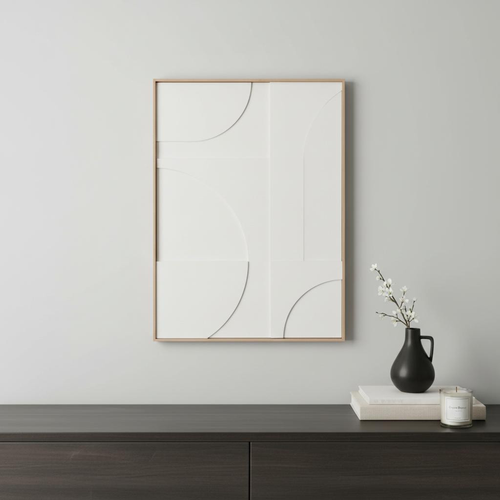 Geo Shapes Brown Shadowbox Wall Art
