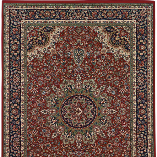 5' X 8' Red And Blue Oriental Area Rug
