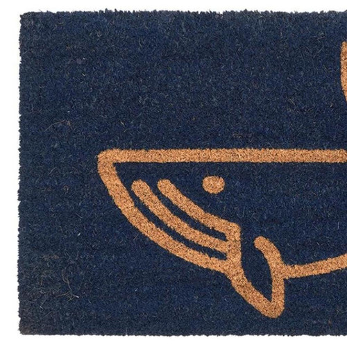Navy Whale Indoor Coir Door Mat