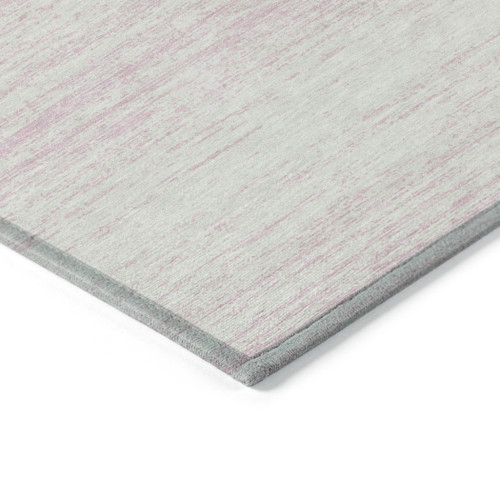 8' X 10' Pink And Ivory Striped Washable Indoor Outdoor Area Rug