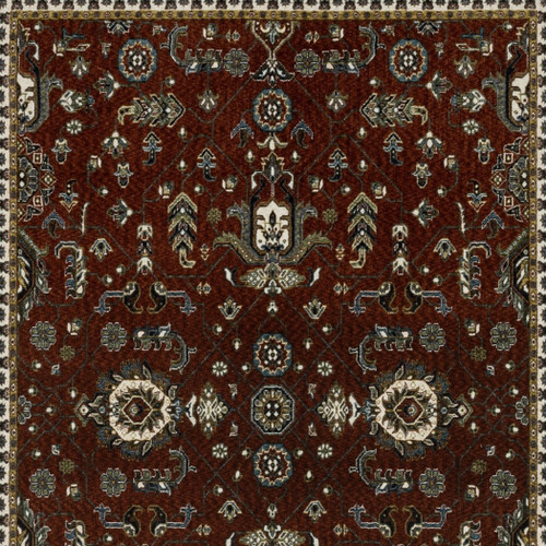 4' X 6' Red Oriental Area Rug With Fringe