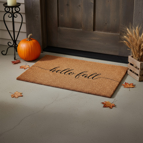 Fall Hello Fall Outdoor Coir Door Mat