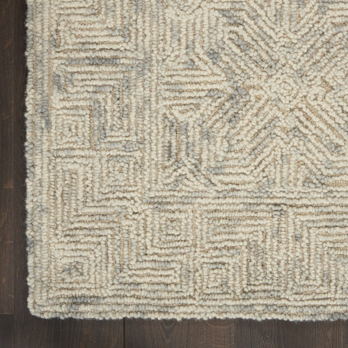 8' X 12' Beige and Gray Wool Abstract Geometric Area Rug