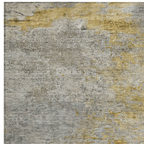9' X 12' Gray Abstract Washable Indoor Outdoor Area Rug