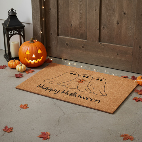Halloween Halloween Happy Halloween Outdoor Coir Door Mat