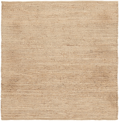 5' Beige Jute Hand Woven Square Rug