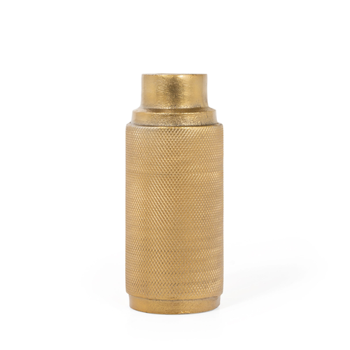 5" Gold Distressed Aluminum Tabletop Taper Candle Holder