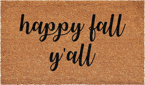 Fall Happy Fall Y'all Outdoor Coir Door Mat