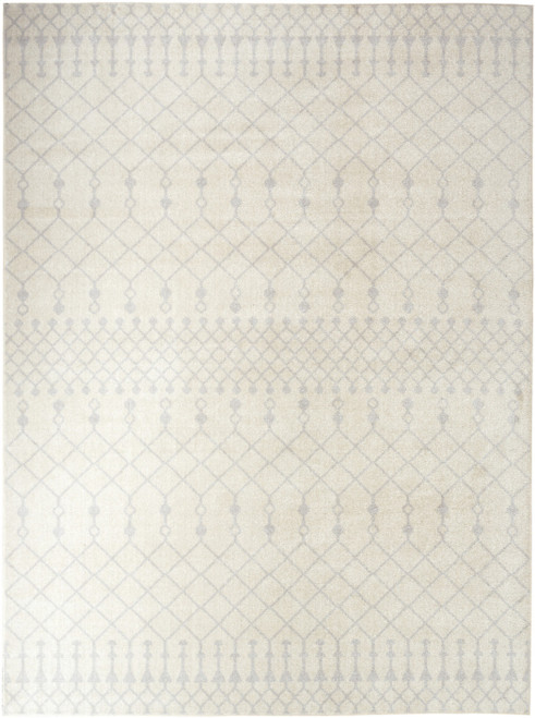 4' X 6' Gray And Ivory Moroccan Washable Area Rug