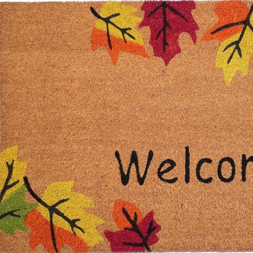 Fall Leaves Welcome Outdoor Coir Door Mat