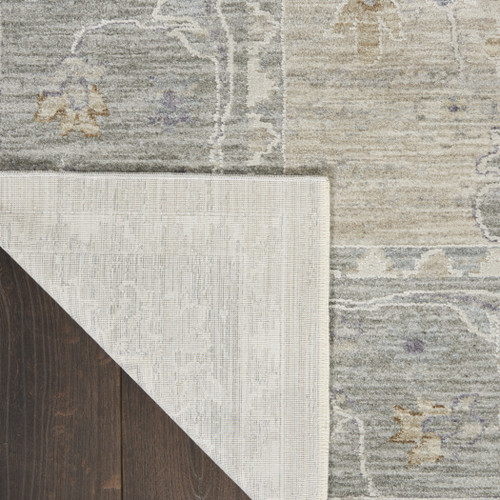 10' Gray Floral Runner Rug