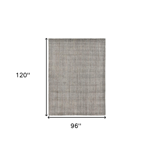 8' X 10' Gray And Light Brown Wool Abstract Hand Woven Area Rug