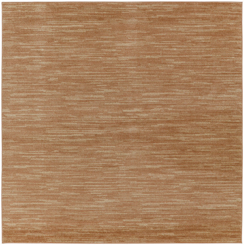 9' Rust Square Abstract Indoor Outdoor Area Rug