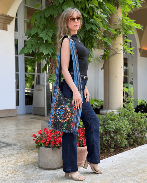 Kathmandu Collection Yin Yang Print Hobo Bag