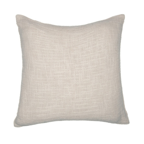 24" Yellow and Ivory Geometric Cotton Blend Throw Pillow With Embroidery