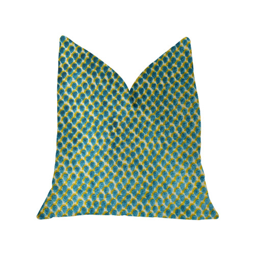 Plutus Sea Green Iota Turquoise Luxury Throw Pillow