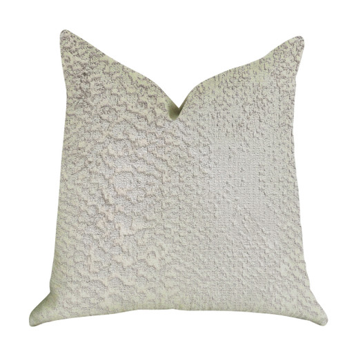 Plutus Mystical Iceberg Throw Pillow in White and Silver Tones