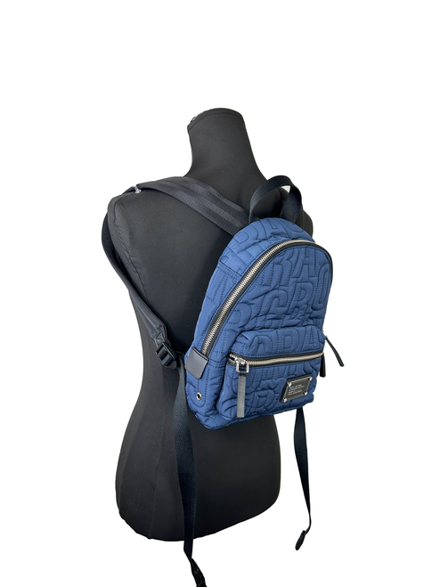 Marc Jacobs Blue Quilted Backpack Bookbag
