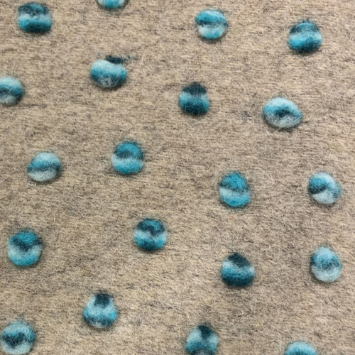 Plutus Blue Wool Dot Luxury Throw Pillow