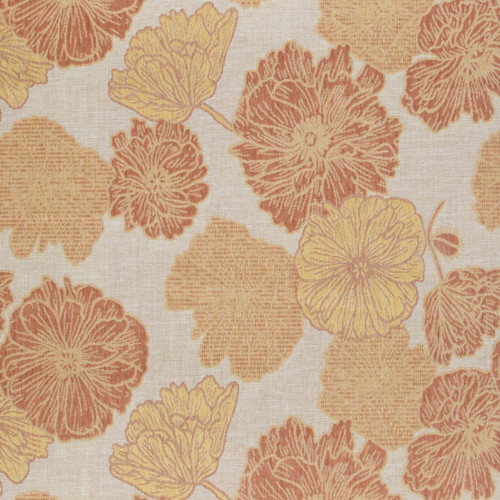9' X 12' Coral And Ivory Floral Indoor Outdoor Area Rug