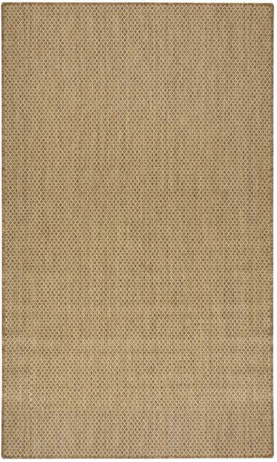 3' X 5' Tan And Brown Geometric Indoor Outdoor Area Rug