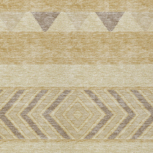 3' X 5' Gold Taupe And Beige Southwestern Washable Indoor Outdoor Area Rug