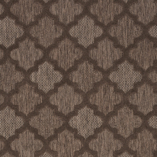 6' X 9' Dark Brown And Light Brown Trellis Indoor Outdoor Area Rug