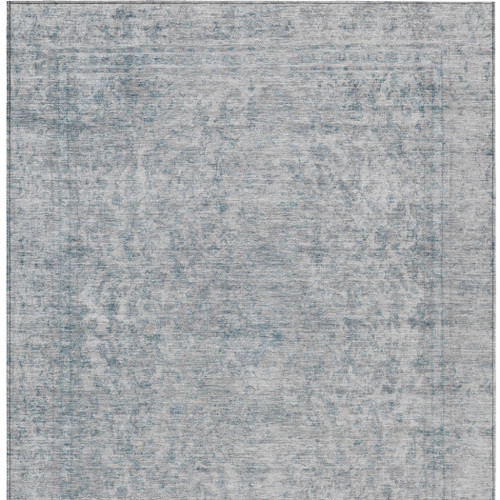 3' X 5' Silver And Beige Abstract Washable Indoor Outdoor Area Rug