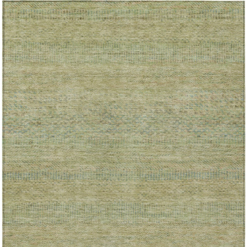 3' X 5' Wheat And Sage Striped Washable Indoor Outdoor Area Rug