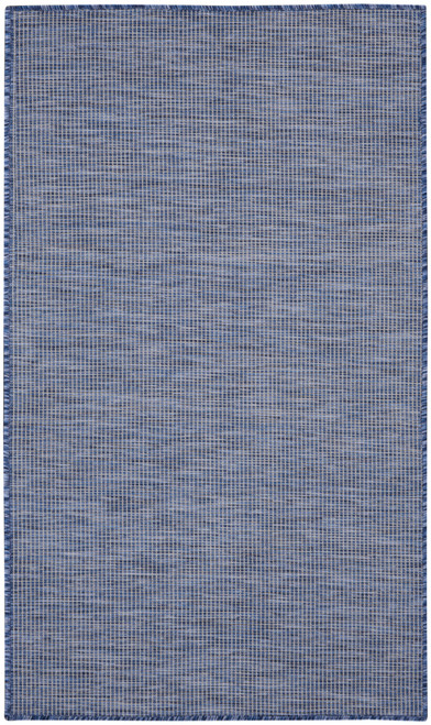 3' X 5' Navy Blue And Ivory Indoor Outdoor Area Rug