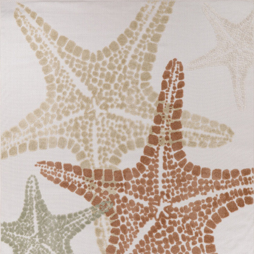 8' X 11' Ivory Yellow Orange And Green Starfish Indoor Outdoor Area Rug