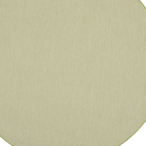 6' Ivory And Green Round Geometric Indoor Outdoor Area Rug