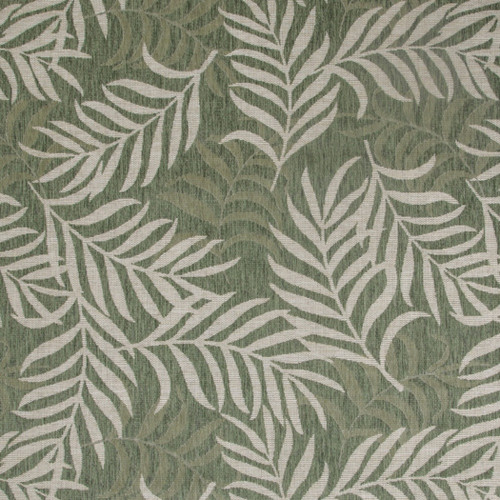 9' X 12' Ivory And Green Palm Leaf Indoor Outdoor Area Rug