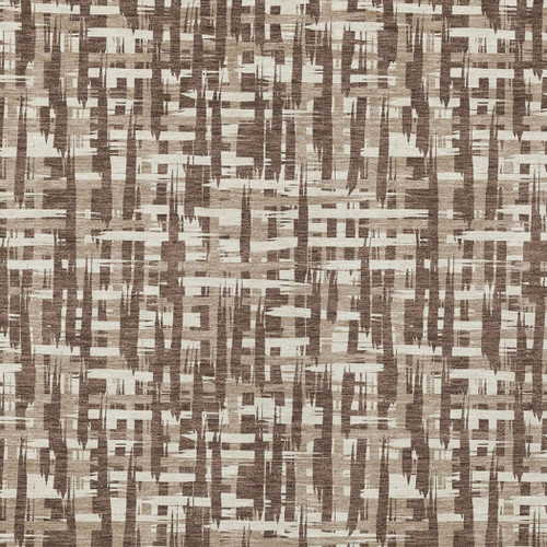 5' X 8' Brown Tan And Beige Abstract Washable Indoor Outdoor Area Rug