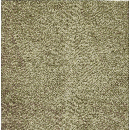 3' X 5' Green Beige And Brown Abstract Washable Indoor Outdoor Area Rug