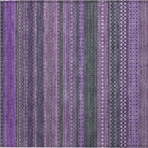 2' X 3' Purple Striped Washable Non Skid Indoor Outdoor Area Rug