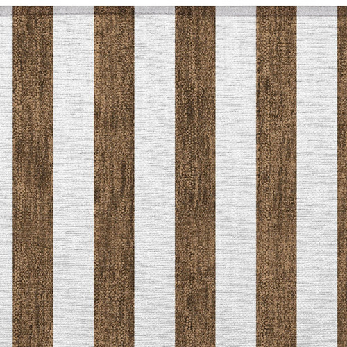 2' X 3' Chocolate Striped Washable Non Skid Indoor Outdoor Area Rug