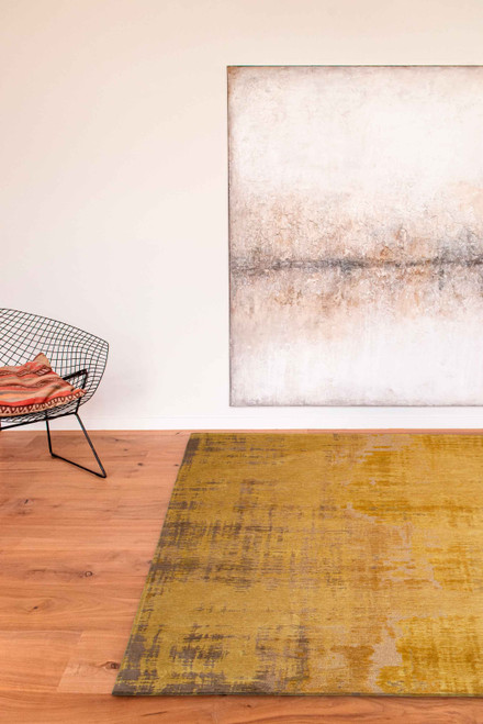 8' X 11' Yellow and Brown Abstract Non Skid Area Rug