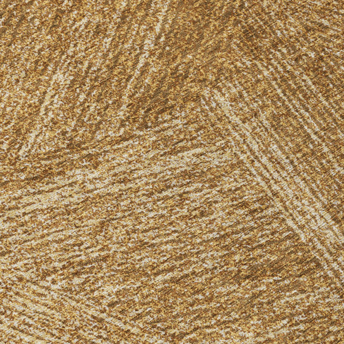 8' Gold Brown And Ivory Round Abstract Washable Indoor Outdoor Area Rug