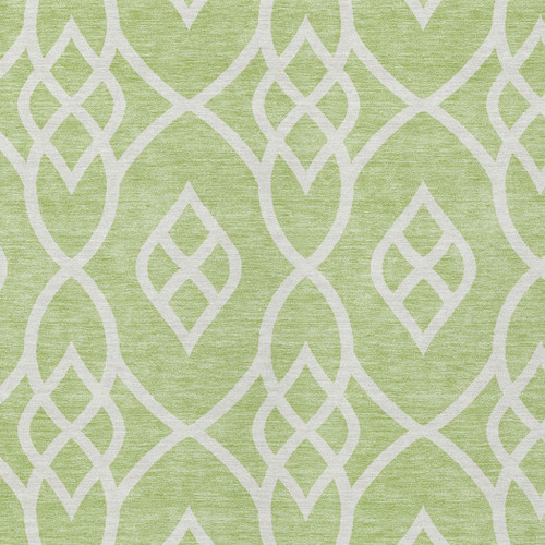 9' X 12' Artichoke Green And Ivory Trellis Washable Indoor Outdoor Area Rug