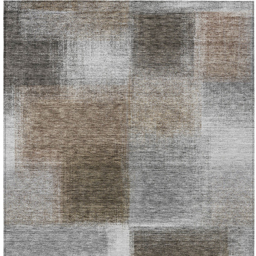 9' X 12' Silver Gray And Beige Abstract Washable Indoor Outdoor Area Rug