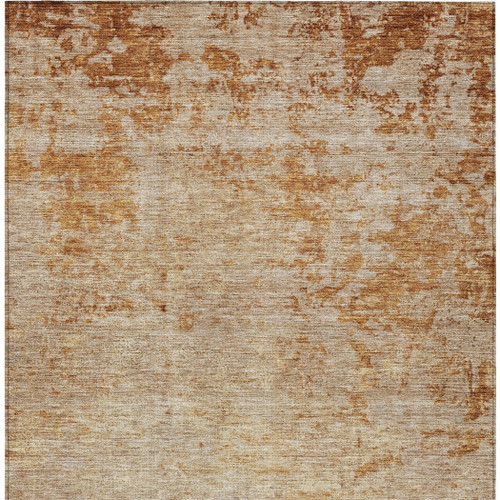 8' X 10' Copper And Terra Cotta Abstract Washable Indoor Outdoor Area Rug